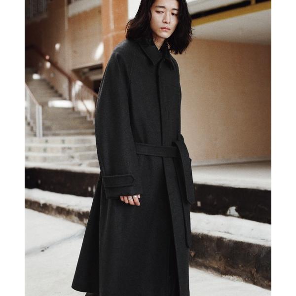 ステンカラーコート コート WOOLY HERRINGBONE BALMACAAN COAT メンズ