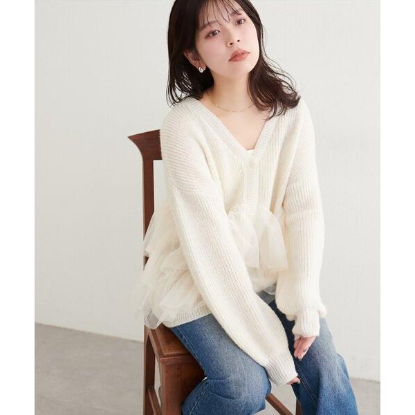 ZOZO問い合わせ番号:100138517ショップ:natural couture，ナチュラルクチュールブランド:natural couture，ナチュラルクチュール商品名:チュール重ねカーディガンカテゴリ:トップス>カーディガン/ボ...