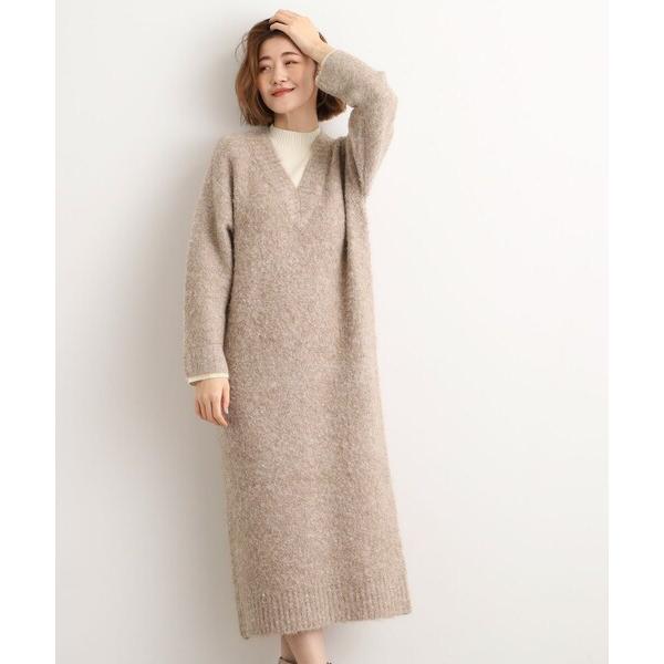 『タイムセール実施中』ZOZO問い合わせ番号:100138757ショップ:grove，グローブブランド:grove，グローブ商品名:一枚でレイヤードコーデ完成！ブークレーニットワンピースカテゴリ:ワンピース/ドレス>ワンピースブランド...