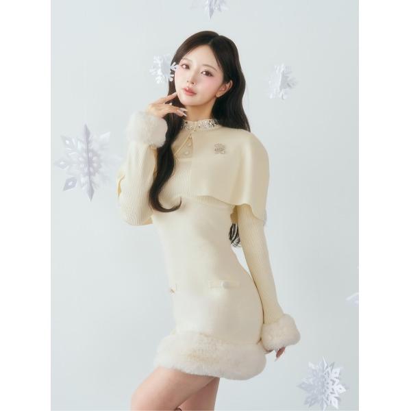 ZOZO問い合わせ番号:100139186ショップ:Darich，ダーリッチブランド:Darich，ダーリッチ商品名:ビジューケープニットミニワンピースカテゴリ:ワンピース/ドレス>ワンピースブランド品番:112544027素材:【本...