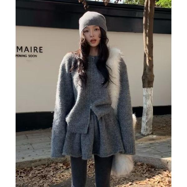 『タイムセール実施中』ZOZO問い合わせ番号:100174466ショップ:DIAVEL，ディアベルブランド:ViViDAY，ビビデー，DIAVEL，ディアベル，SHEENA，シーナ商品名:【上下2点セット】ニットカーディガン＋ニットフレアス...