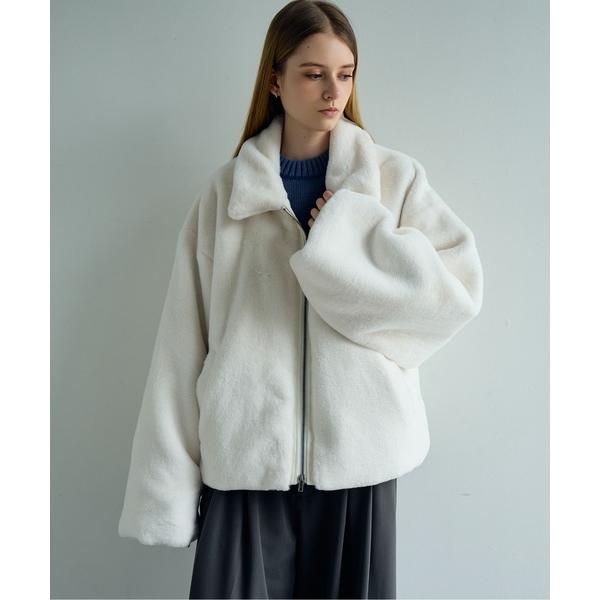 ZOZO問い合わせ番号:100175151ショップ:Art re A，アトリエブランド:ELLUV，エルブ商品名:【ELLUV/エルヴ】ノーブルエレガンスファー ワイドカフスショートブルゾンカテゴリ:ジャケット/アウター>ブルゾンブラ...