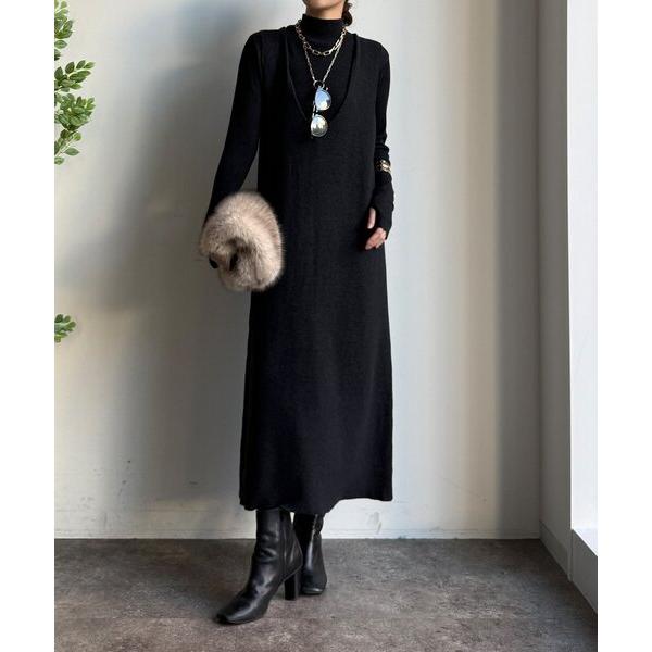 『タイムセール実施中』ZOZO問い合わせ番号:100214938ショップ:DouDou，ドゥドゥブランド:DouDou，ドゥドゥ商品名:【WEB限定】リブニット＋Uネックニットワンピースセットカテゴリ:ジャケット/アウター>セットアッ...