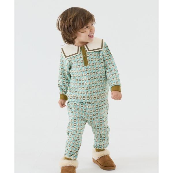 『セール実施中』ZOZO問い合わせ番号:100224984ショップ:moimoln，モイモルンブランド:moimoln，モイモルン商品名:【セットアップ】クローバージャカードト長袖ップス＆パンツカテゴリ:ジャケット/アウター>セットア...