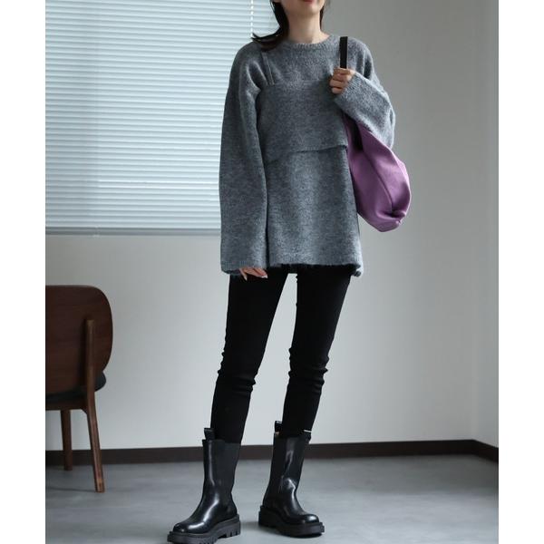 『タイムセール実施中』参考価格：7，989円発売時期：2023年09月コンディション：C（やや使用感あり）使用感があり、やや気になる傷や汚れがあるアイテム全体的：毛玉後身頃：型崩れ参考商品名：【2WAY】ニットビスチェ セット/アンサンブル...