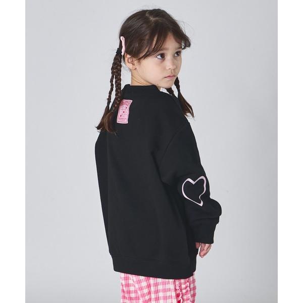 ZOZO問い合わせ番号:100345644ショップ:pairmanon，ペアマノンブランド:pairmanon，ペアマノン，coucou manon，ククゥ マノン商品名:【ぬくふわ】ガールズ 袖ワンポイント ハート タグ  裏起毛 トレー...