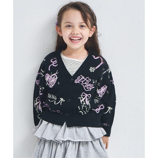 『タイムセール実施中』ZOZO問い合わせ番号:100345655ショップ:pairmanon，ペアマノンブランド:pairmanon，ペアマノン，coucou manon，ククゥ マノン商品名:ガールズ 落書き 総柄 プリント ニット カー...