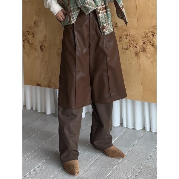 ハーフパンツ スラックス パンツ 短パン HALF LAYERED PANTS レディース