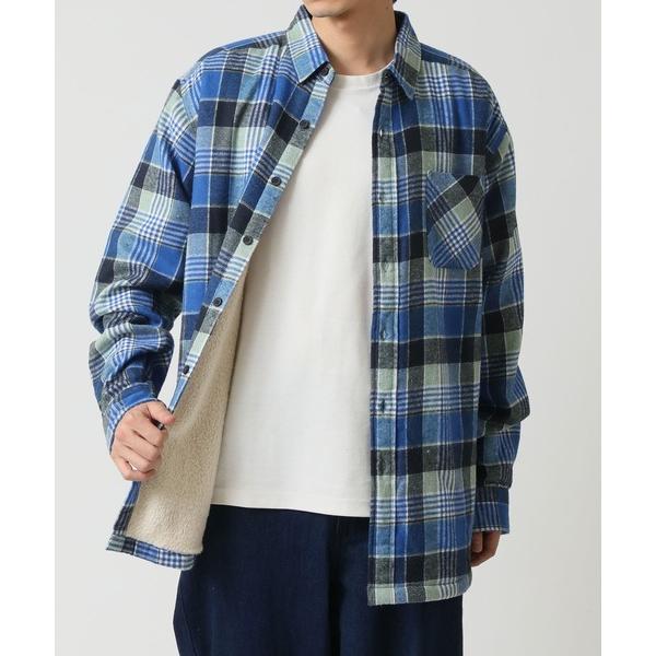 『タイムセール実施中』ZOZO問い合わせ番号:100380138ショップ:ARCADE，アーケードブランド:ARCADE，アーケード商品名:アウター感覚の裏ボア チェックネルシャツ 長袖 / 総裏フリースカテゴリ:トップス>シャツ/ブ...
