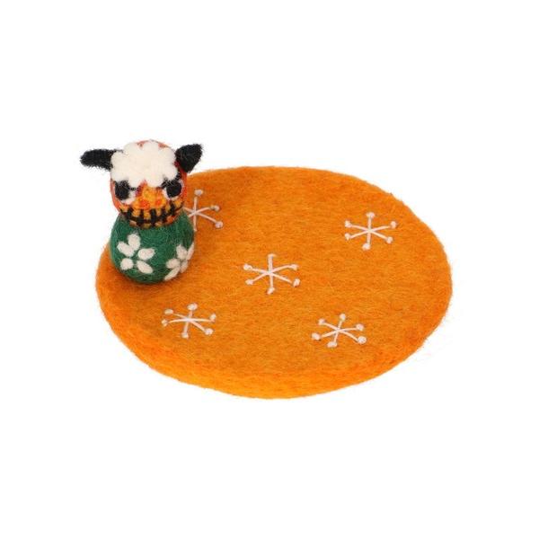 ZOZO問い合わせ番号:100381853ショップ:MARK'S，マークスブランド:MARK'S，マークス商品名:ネパールから届いたエシカルなフェルトこもの フェルトコースター・マスコット付 日本モチーフ マークスカテゴリ:食器/キッチン&...