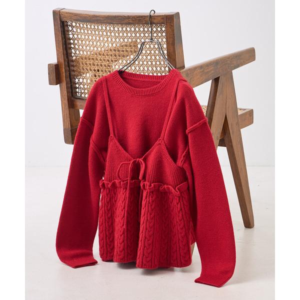 『タイムセール実施中』ZOZO問い合わせ番号:100415913ショップ:FREAK'S STORE，フリークスストアブランド:FREAK'S STORE，フリークスストア商品名:【セットアイテム】ケーブル ビスチェ ニットセットカテゴリ:...