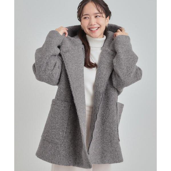 『セール実施中』ZOZO問い合わせ番号:100416865ショップ:SHOO・LA・RUE，シューラルーブランド:SHOO・LA・RUE，シューラルー商品名:【あったか】ボリュームフードが小顔効果 スライバーフーディーコートカテゴリ:ジャケ...