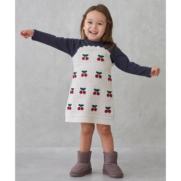 『セール実施中』ZOZO問い合わせ番号:100448111ショップ:petit main，プティマインブランド:petit main，プティマイン商品名:【リンク】クロシェドッキングワンピースカテゴリ:ワンピース/ドレス>ワンピースブ...