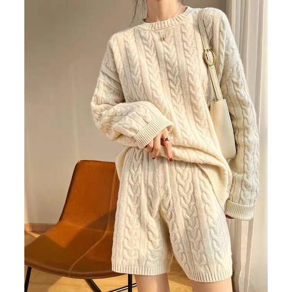 『タイムセール実施中』ZOZO問い合わせ番号:100450501ショップ:me Jane，ミージェーンブランド:GLAMOROUS JANE，グラマラスジェーン，meJane，ミージェーン商品名:ケーブルニット×ショートパンツ 2点セットカ...