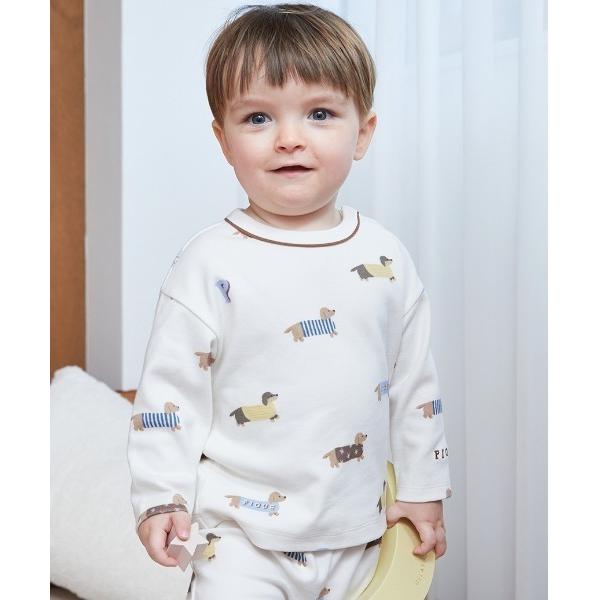 ※このアイテムは返品・交換対象外商品です。ZOZO問い合わせ番号:100481444ショップ:gelato pique，ジェラート　ピケブランド:gelato pique，ジェラートピケ商品名:【BABY】ダックスフンド柄ロンＴカテゴリ:マ...