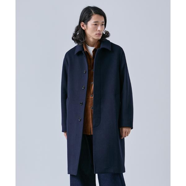 ステンカラーコート コート ウールメルトンバルマカーンコート メンズ