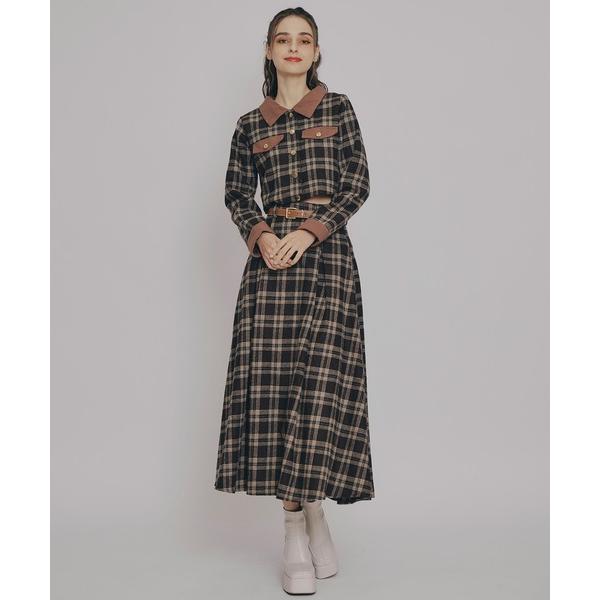 ZOZO問い合わせ番号:100493021ショップ:REDYAZEL，レディアゼルブランド:REDYAZEL，レディアゼル商品名:クラシカルチェックコンパクトシャツ×ロングスカートセットアップカテゴリ:ジャケット/アウター>セットアッ...