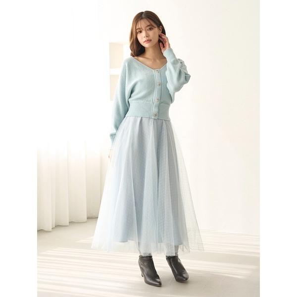 ZOZO問い合わせ番号:100522012ショップ:SNIDEL，スナイデルブランド:SNIDEL，スナイデル商品名:チュールスカートセットカーディガンカテゴリ:ワンピース/ドレス>ワンピースブランド品番:SWNO255014素材:カ...