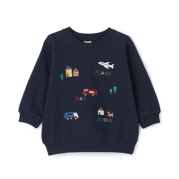 『セール実施中』ZOZO問い合わせ番号:100555168ショップ:petit main，プティマインブランド:petit main，プティマイン商品名:働く車刺しゅうトレーナーカテゴリ:トップス>スウェットブランド品番:955421...