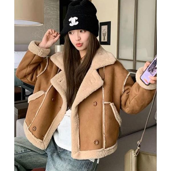 ムートンコート ボアコート フェイクムートンボア フライトジャケット レディース