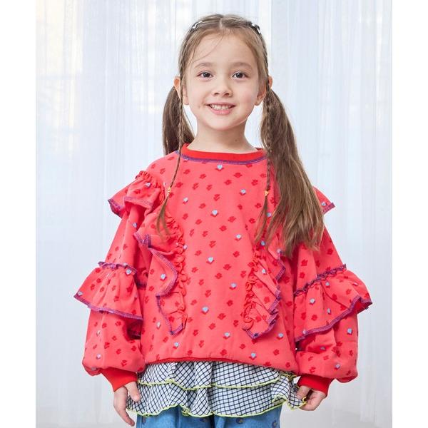 ZOZO問い合わせ番号:100652463ショップ:MARKEY'S，マーキーズブランド:MARKEY'S，マーキーズ商品名:総柄ダブルフリルトレーナーカテゴリ:トップス>スウェットブランド品番:0040452002素材:[本体:綿1...