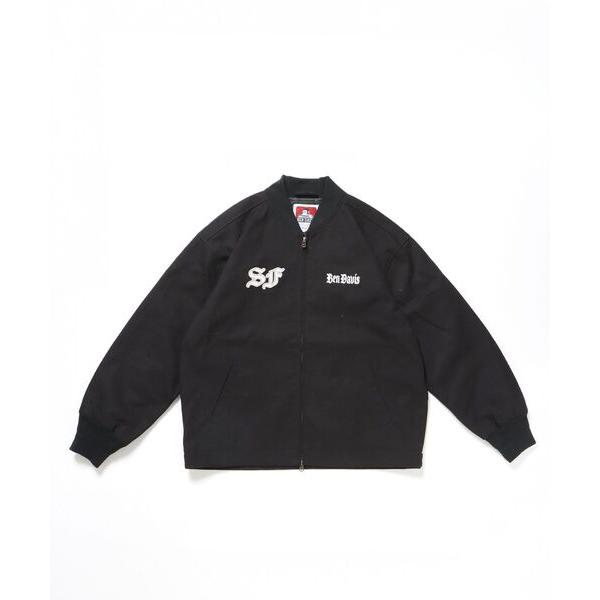 コート ジャケット 「BEN DAVIS（ベンデイビス）」MECHANIC EMB RIBBED JACKET / ワーク ジャケット 刺繍 ジャケット ダック アウター メンズ レディース