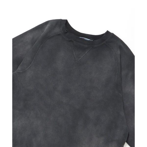 トレーナー スウェット 「BEN DAVIS（ベンデイビス）」70'S FIT F-SLEEVE CREW / 加工 裏起毛 クルーネック スウェット ラグラン 短丈 裏毛