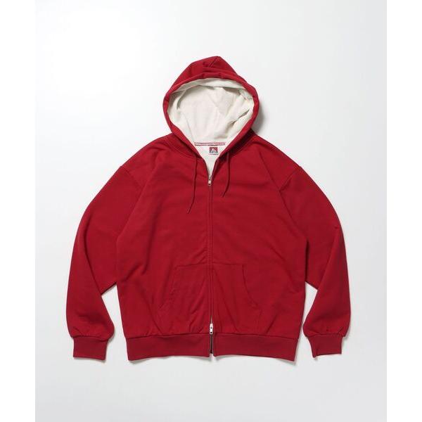 パーカー 「BEN DAVIS（ベンデイビス）」THERMAL LINED ZIP HOODIE / ダブルジップ ヘビーウェイト 短丈 裏毛 ワッフル フーディ メンズ レディース