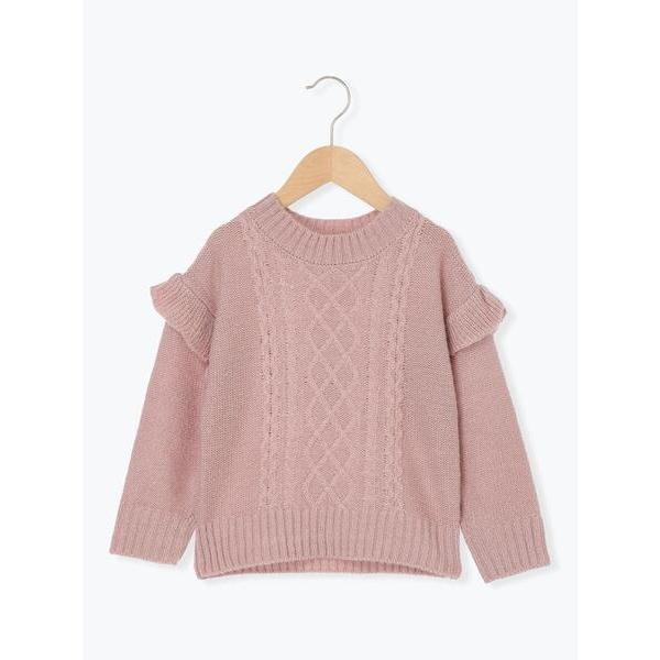 『セール実施中』ZOZO問い合わせ番号:100685231ショップ:Samansa Mos2，サマンサ モスモスブランド:Samansa Mos2 Lagom，サマンサモスモスラーゴム商品名:【マシンウォッシャブル】肩フリルケーブル編みニッ...