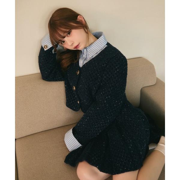 『タイムセール実施中』ZOZO問い合わせ番号:100688914ショップ:Auntie Rosa，アンティローザブランド:TITTY&amp;CO.，ティティーアンドコー商品名:ラメツイードジャケット＆プリーツスカート セットアップカテゴリ...