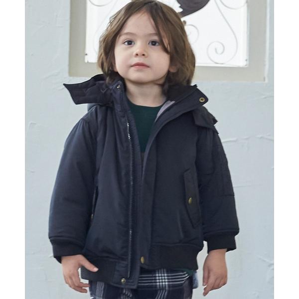 『セール実施中』ZOZO問い合わせ番号:100719469ショップ:petit main，プティマインブランド:petit main，プティマイン商品名:【洗える】MA1風フード取外ジャケットカテゴリ:ジャケット/アウター>ブルゾンブ...