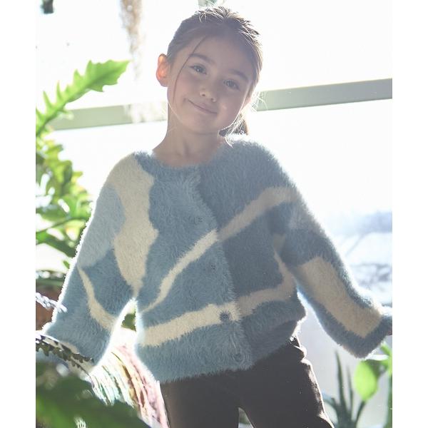 『セール実施中』ZOZO問い合わせ番号:100719580ショップ:petit main，プティマインブランド:petit main，プティマイン商品名:【リンク】シャギーニット柄カーディガンカテゴリ:トップス>カーディガン/ボレロブ...