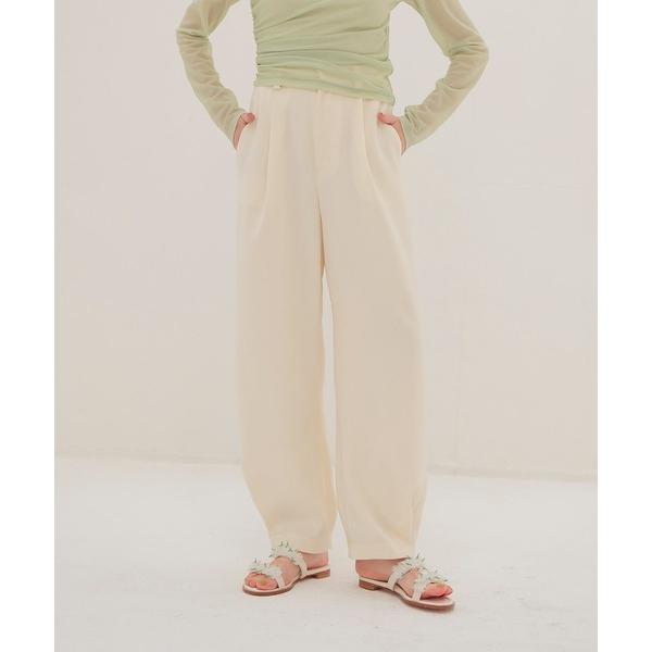 ワイドパンツ パンツ double satin hem tuck pants(ダブルサテンヘムタックパンツ) レディース