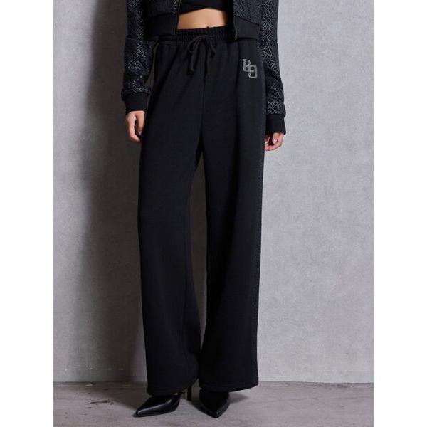 ZOZO問い合わせ番号:100722624ショップ:GYDA，ジェイダブランド:GYDA，ジェイダ商品名:GG chain glitter print straightパンツカテゴリ:パンツ>スウェットパンツブランド品番:072610...