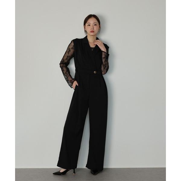 ZOZO問い合わせ番号:100723649ショップ:BLUEEAST，ブルーイーストブランド:J by blue，ジェイバイブルー，BLUEEAST，ブルーイースト商品名:テーラードオールインワンパンツドレス+ジャガードチュールトップス2点...