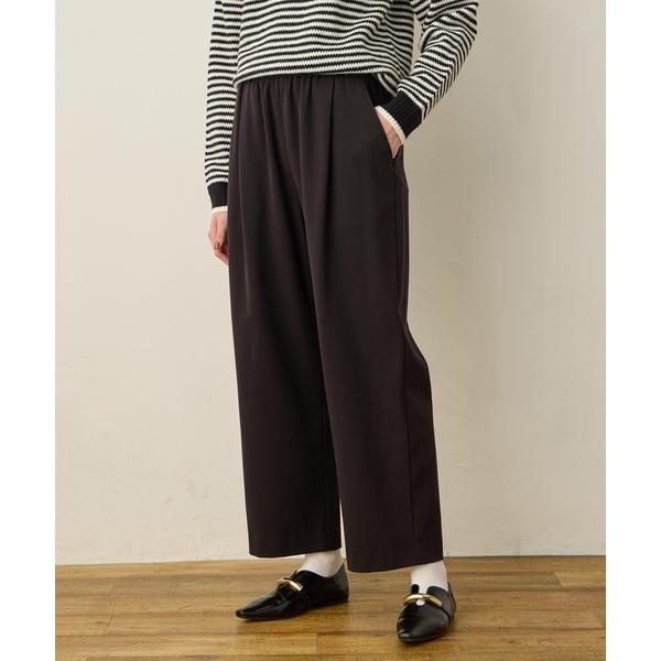 パンツ 裏起毛ストレッチタックパンツ「ウエストゴム」 レディース