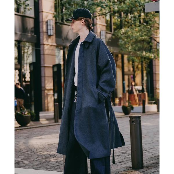 ステンカラーコート コート wool balmacaan long coat / ウールバルマカーンロングコート メンズ レディース