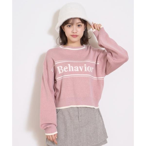 ZOZO問い合わせ番号:100786061ショップ:NARUMIYA ONLINE，ナルミヤ オンラインブランド:LOVETOXIC，ラブトキシック商品名:ロゴジャガードモチモチニットカテゴリ:トップス>ニット/セーターブランド品番:...