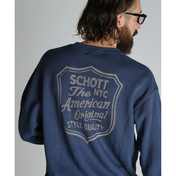 トレーナー スウェット Schott/ショット/SHIELD CREW KNIT SWEAT/シールド クルー ニットスウェット メンズ レディース