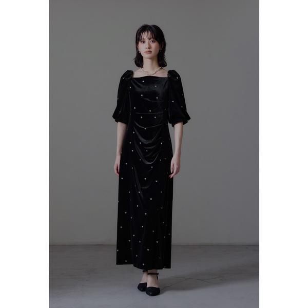 ZOZO問い合わせ番号:100852680ショップ:bflat，ビーフラットブランド:niana，ニアナ，et.UNiVER，エトユニベール商品名:スイートハートベロアドレス 結婚式 二次会 成人式 同窓会 パーティードレス オケージョンド...