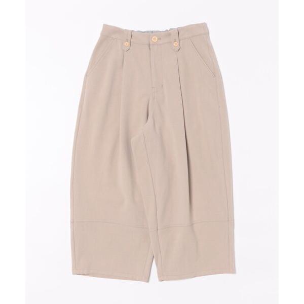 パンツ ポリエステルレーヨン起毛ストレッチオーバルパンツ レディース