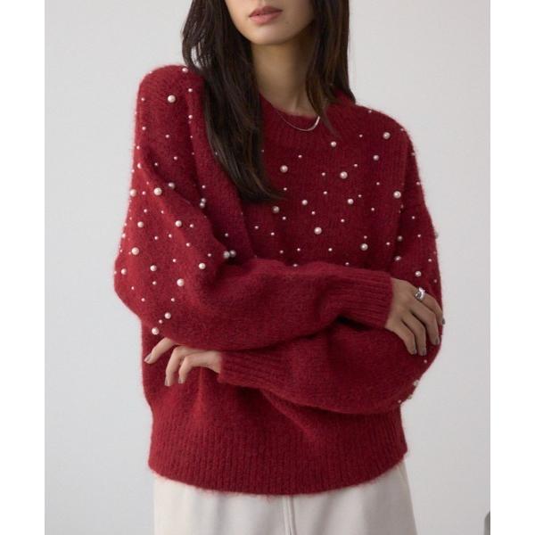 『セール実施中』ZOZO問い合わせ番号:100929930ショップ:AZUL BY MOUSSY，アズールバイマウジーブランド:AZUL BY MOUSSY，アズールバイマウジー商品名:パールビジューニットトップスカテゴリ:トップス>...