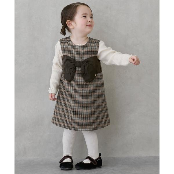 『セール実施中』ZOZO問い合わせ番号:100974627ショップ:petit main，プティマインブランド:petit main，プティマイン商品名:【リンク】リボンジャンパースカートカテゴリ:ワンピース/ドレス>シャツワンピース...