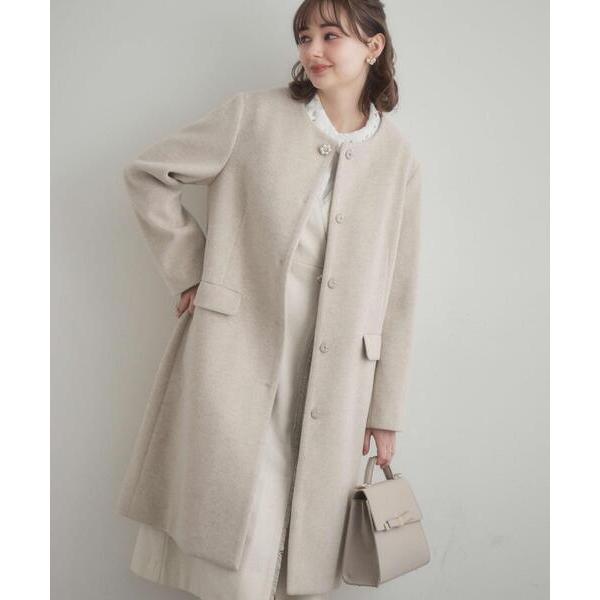 ZOZO問い合わせ番号:100978173ショップ:Couture brooch，クチュールブローチブランド:couture brooch，クチュールブローチ商品名:【通勤/ビジューブローチ付き】ノーカラー ロングコートカテゴリ:ジャケット...