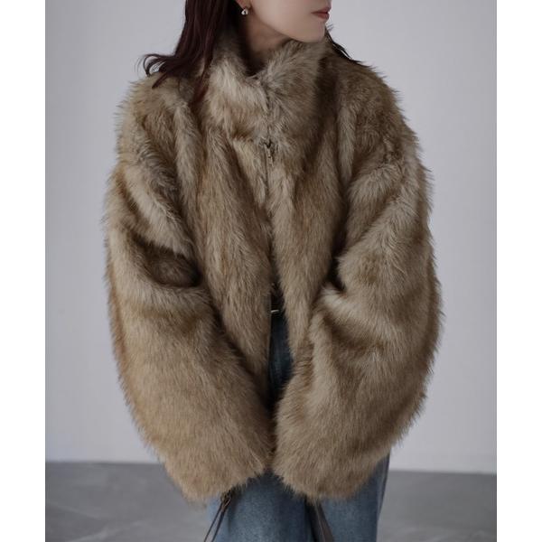 『セール実施中』ZOZO問い合わせ番号:100979867ショップ:Bonjour Sagan，ボンジュールサガンブランド:Riberry，リベリー，Bonjour Sagan，ボンジュールサガン商品名:ダブルジップフェイクファーブルゾンカ...