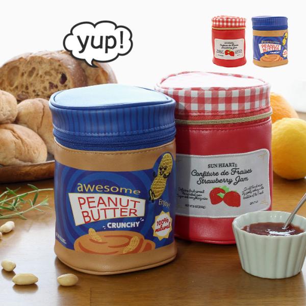 【ラッピング対応商品】食品パッケージをモチーフにした細部までこだわって造られた、ユニークなポーチシリーズです。ピーナッツバターやストロベリージャムがモチーフの筒形ポーチ。リップやイヤホンなど、こまごました小物を入れたり、ペン立てや化粧ポーチ...