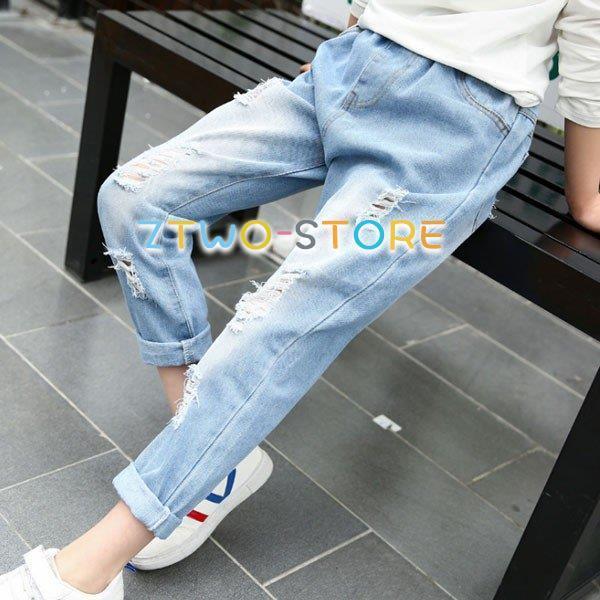夏 韓国子供服 おしゃれ 女の子 デニムダメージジーンズ シンプル パンツ 子供 学生 レジャー デニムロングパンツジーパン ジーンズ キッズ ボトムス Zt0603 Et26 Z2ストア 通販 Yahoo ショッピング