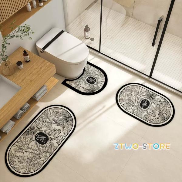 トイレマット 拭ける 厚手 撥水 水拭き 耐摩耗性 滑り止め お風呂用 洗面台 バスマット 足ふきマット おしゃれ 40ｘ80cm
