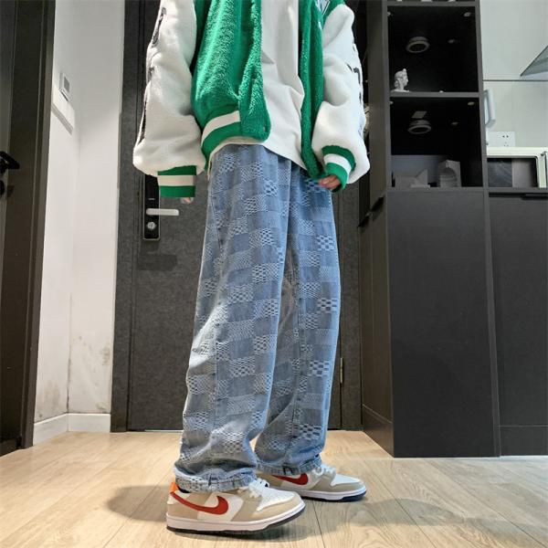 ワイドパンツ メンズ バギーパンツ ジーンズ ズボン チェックパンツ デニムジーンズ チェックデニム 春夏秋 ゆったり Ztwo 1124ktk66 Z2ストア 通販 Yahoo ショッピング