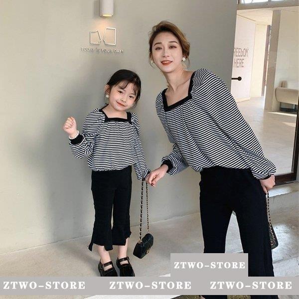 ママ 娘さん 親子お揃い ママとお揃い 娘とペアルック 親子ペア フローラル スクエア襟 ストライプ 長袖 親子服 キッズ プレゼント 女の子 レディース 春夏 Ztwo 1124qz264 Z2ストア 通販 Yahoo ショッピング